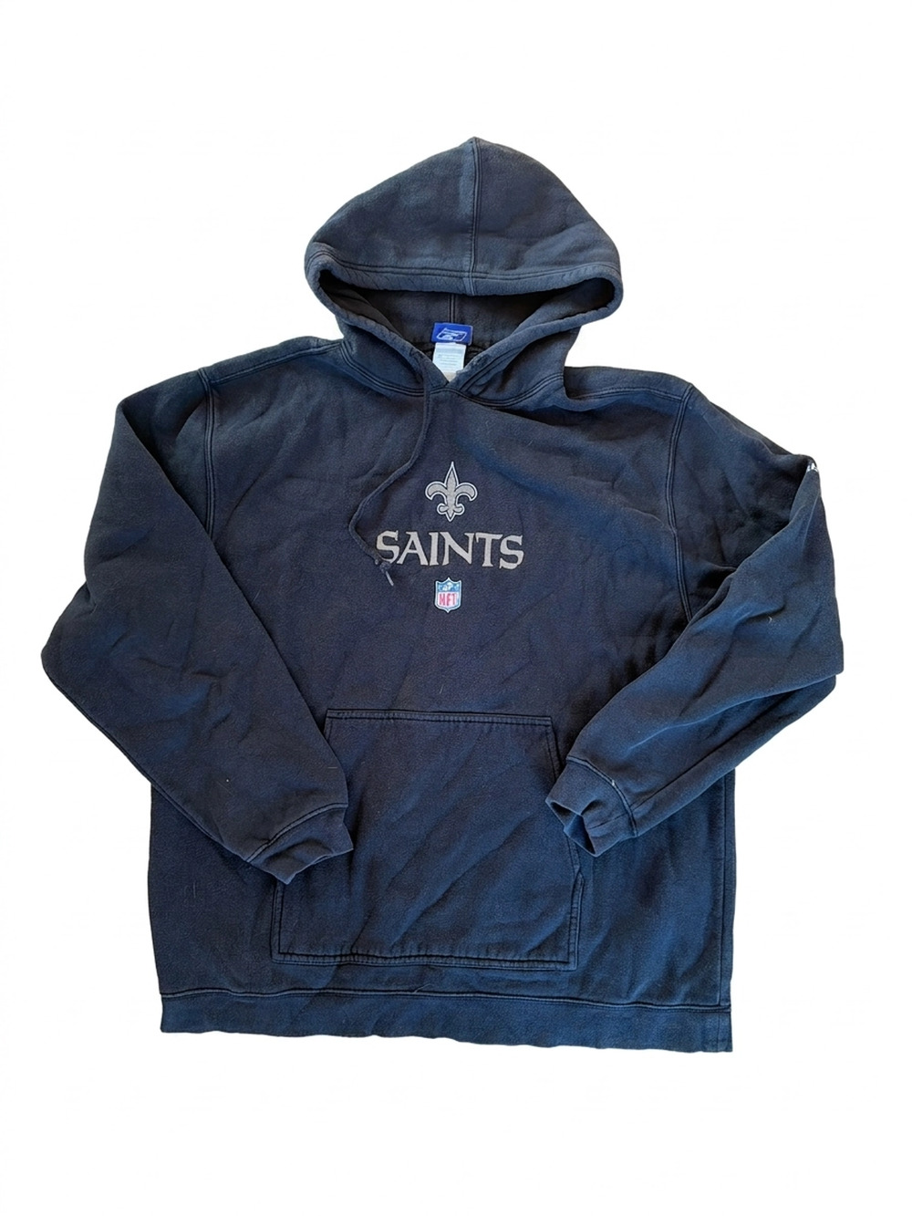Reebok Black Saints Hoodie | Men's XL | Classic Black Relaxed Fit
